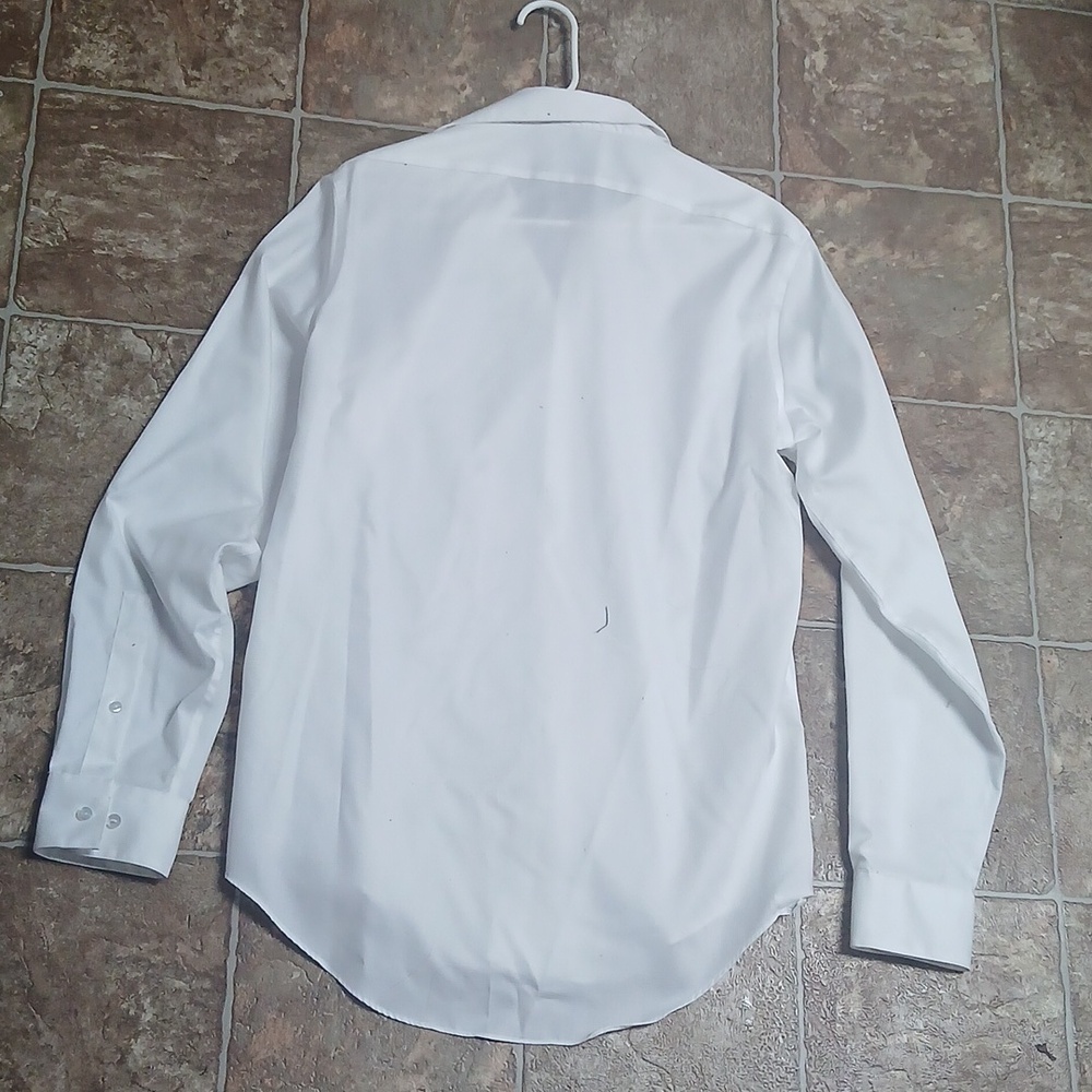 GUC Calvin Klein white button dresshirt non-iron slim fit size 15 1/2 - Picture 4 of 5